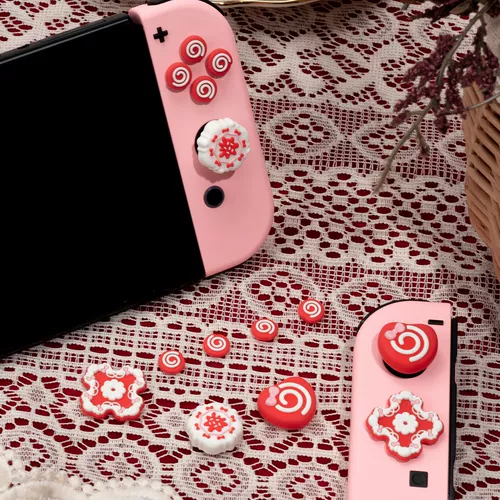 Nintendo Switch Rocker Cap Cross Cross Button Sticker Cranberry Dealeart NS Ручка с силиконовой рукавом адаптированный OLED