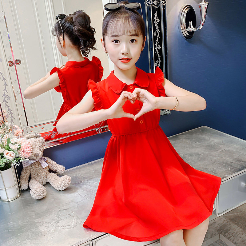 Girl Foreign Dress Summer Wear 2022 New Yangist Summer Children's dress Chardress Girls CUHK Princess Princess Dress
