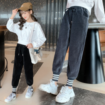 Girls pants Spring and Autumn wear 2021 new autumn clothes foreign style big childrens trousers fashion autumn childrens casual pants