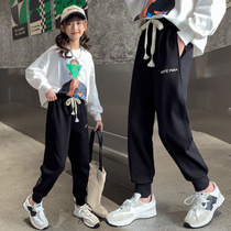 Girl Sports Pants Spring Autumn Outings 2022 New Spring Clothing Foreign Pistachio Kids Casual Pants Spring Children Long Pants