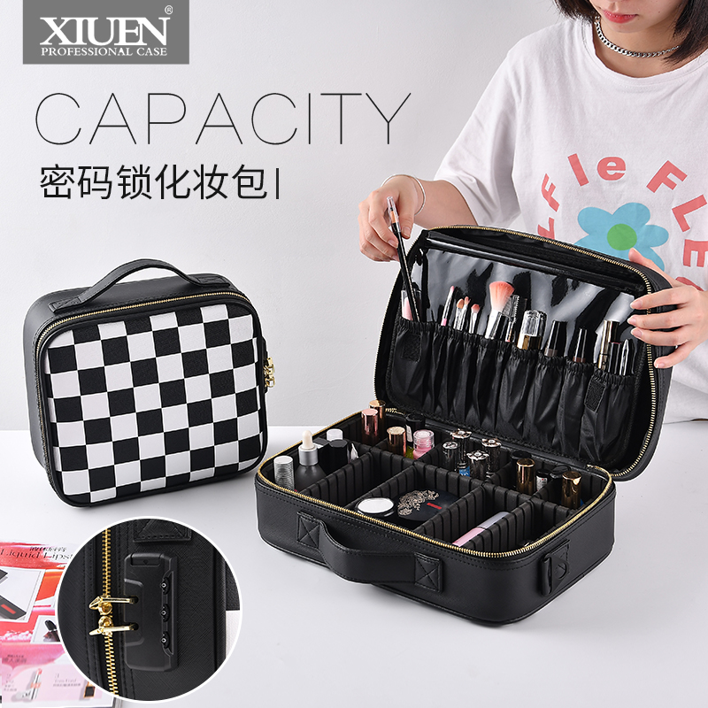 XIUEN2021 new big professional makeup bag women portable large capacity ins wind super fire small with makeup pattern embroidery