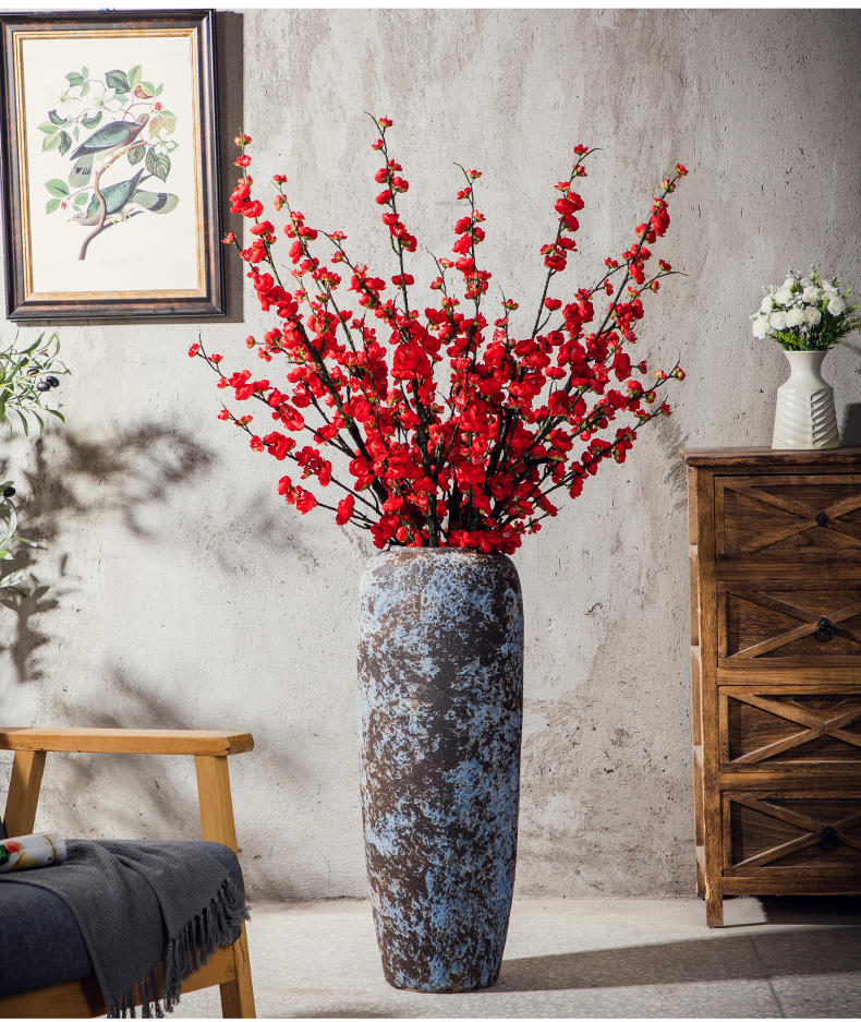 Jingdezhen ground vase Chinese style restoring ancient ways of large ceramic coarse pottery flower arranging furnishing articles suit European simulation flowers