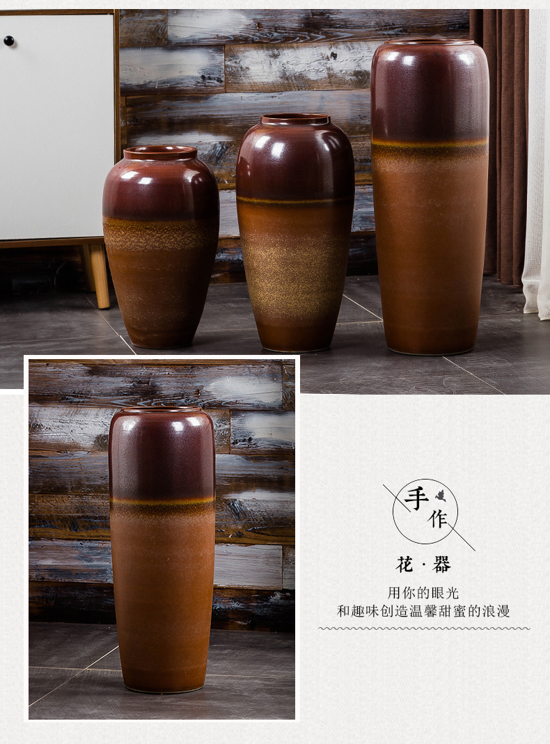 Gagarin retro ceramic floor large vases, sitting room of Chinese style household decorative flower arranging furnishing articles contracted sitting room