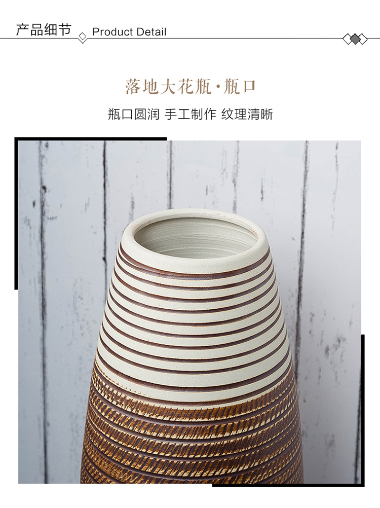 Jingdezhen ground vase dried flowers suit household sitting room adornment I and contracted Europe type restoring ancient ways ceramic flower arrangement