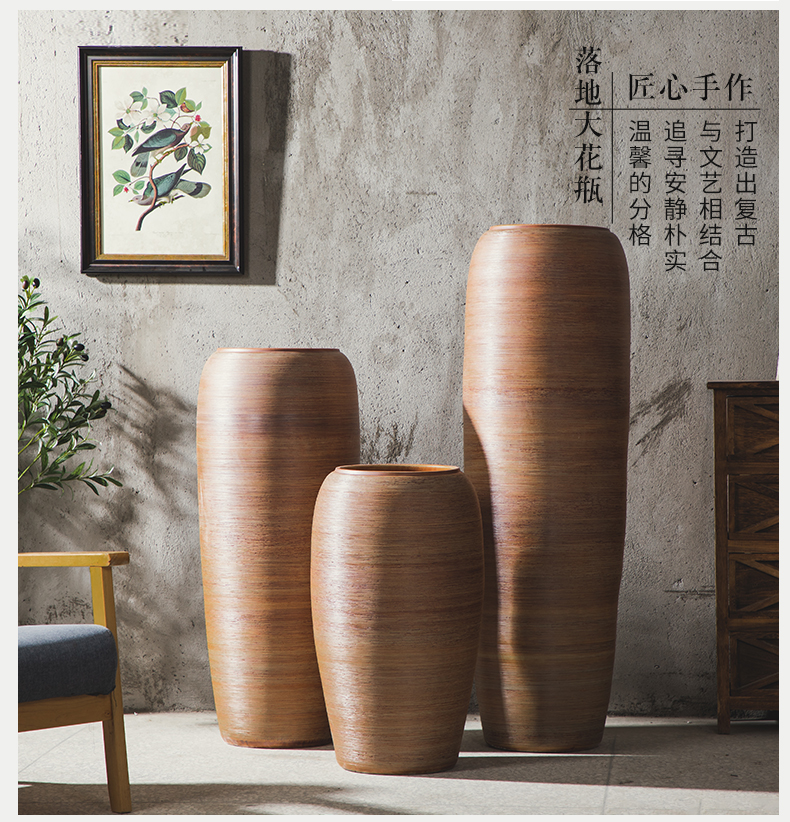 Ground vase large hotel lobby garden club decorative ceramic place a large pot of jingdezhen large arranging flowers