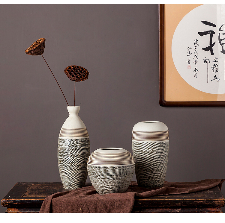 Jingdezhen ceramic vases, I and contracted household hydroponic flowers dried flower arranging flowers furnishing articles sitting room pure and fresh and small table