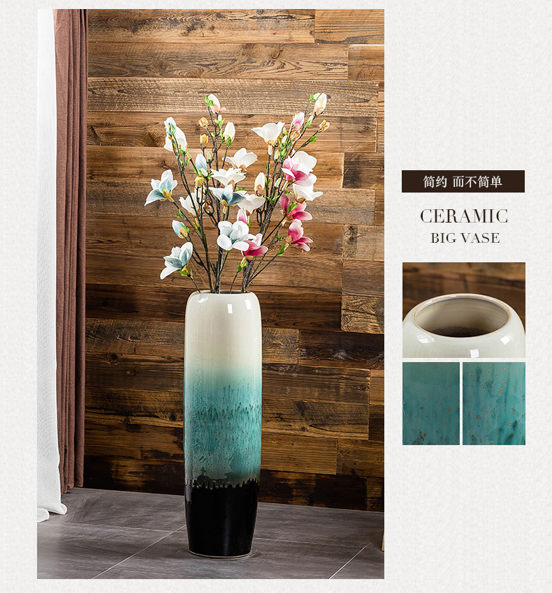 Jingdezhen ground vase large - sized ceramic dry flower is placed I and contracted sitting room of Chinese style porch decoration flower arrangement