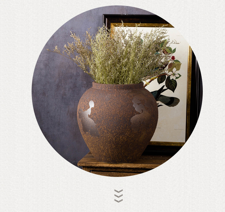 Jingdezhen ceramic vase landed a large courtyard decorative furnishing articles retro creative chamber POTS dry flower arranging flowers