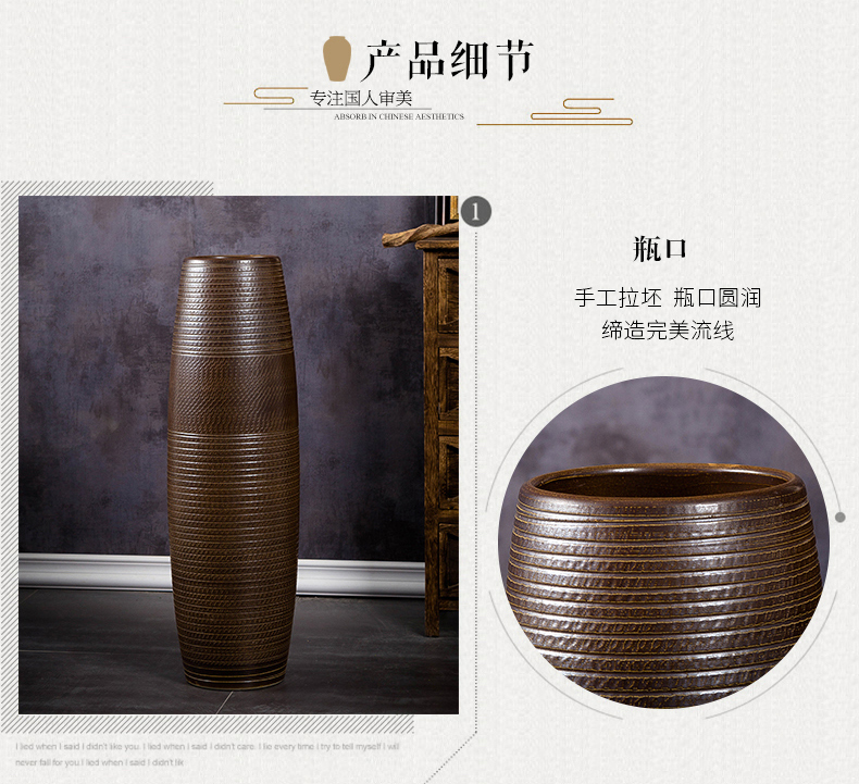 Jingdezhen ceramic vase landing large modern contracted household dry flower arranging flowers sitting room porch decoration furnishing articles