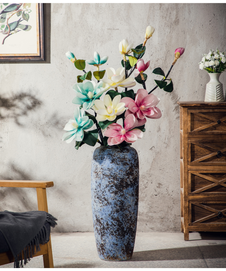 Jingdezhen ground vase Chinese style restoring ancient ways of large ceramic coarse pottery flower arranging furnishing articles suit European simulation flowers