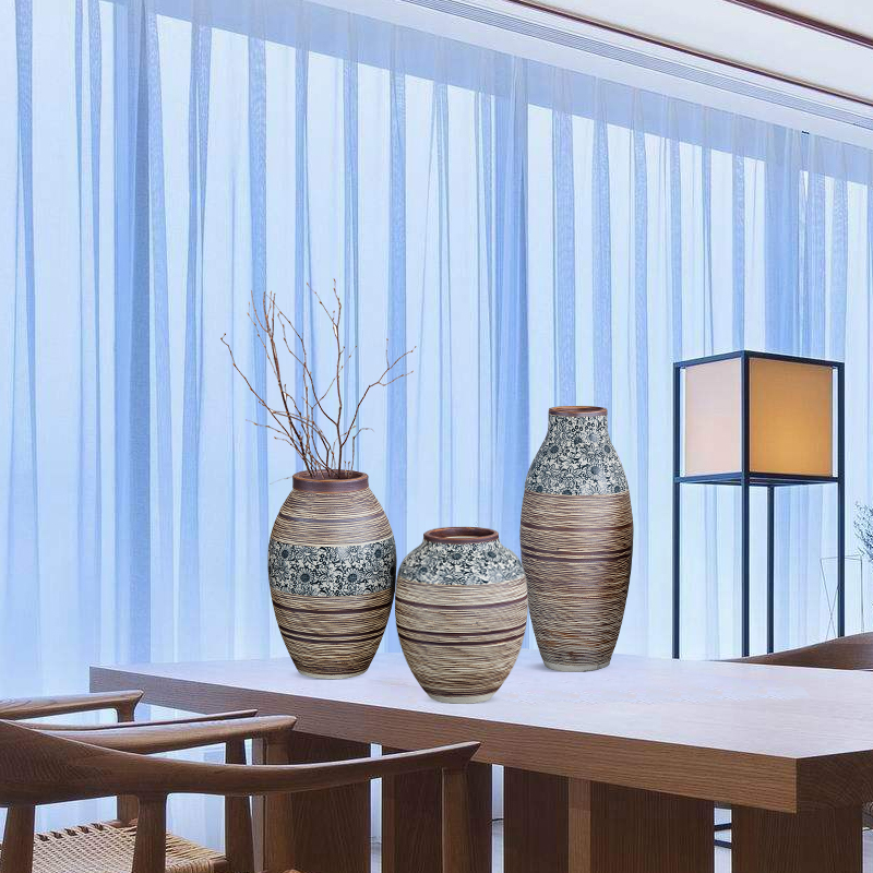 European ceramic vase dry flower arranging flowers is placed on the new Chinese style household living room TV cabinet soft adornment ornament restoring ancient ways