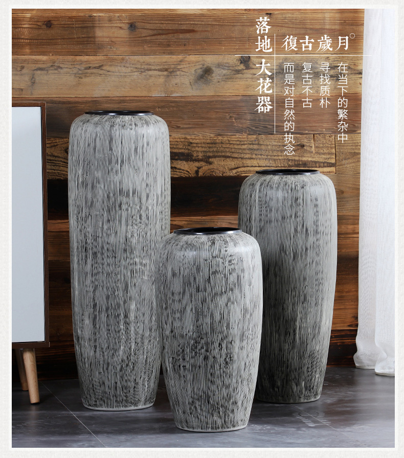 Jingdezhen ceramic vase landed large POTS European I and contracted sitting room hotel retro creative dry flower arrangement