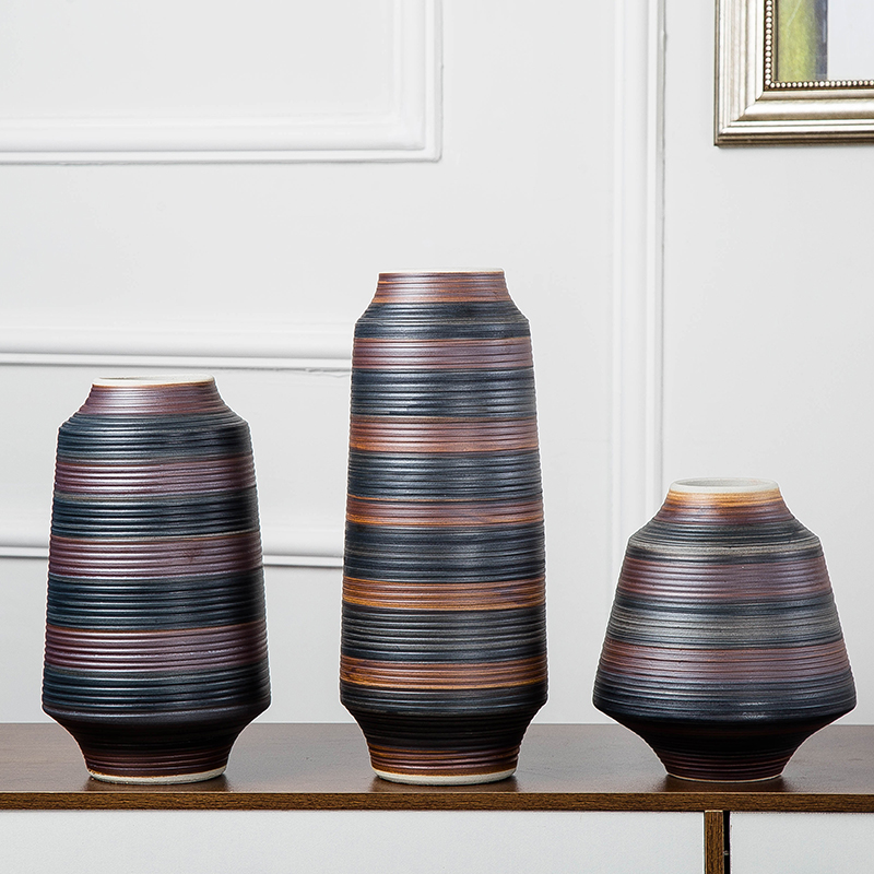 Ceramic vases, furnishing articles decorations living room TV cabinet flower arranging, creative new Chinese style decoration Japanese zen move