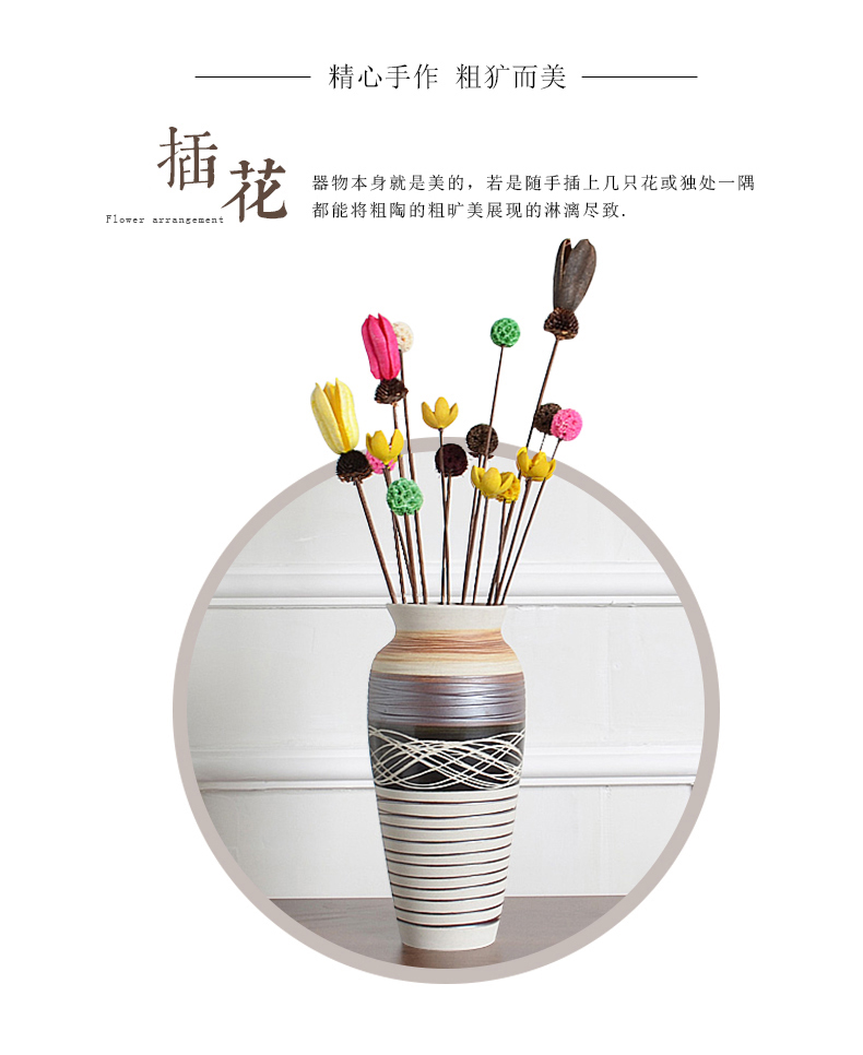 Jingdezhen ceramic dry flower vase household pottery furnishing articles I and contracted Europe type restoring ancient ways is the sitting room is decorated vase