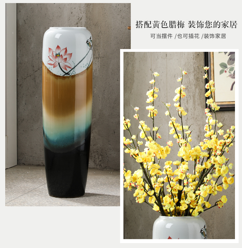 Ground vase large American ceramic big sitting room porch furnishing articles I and contracted household decorative flower vase