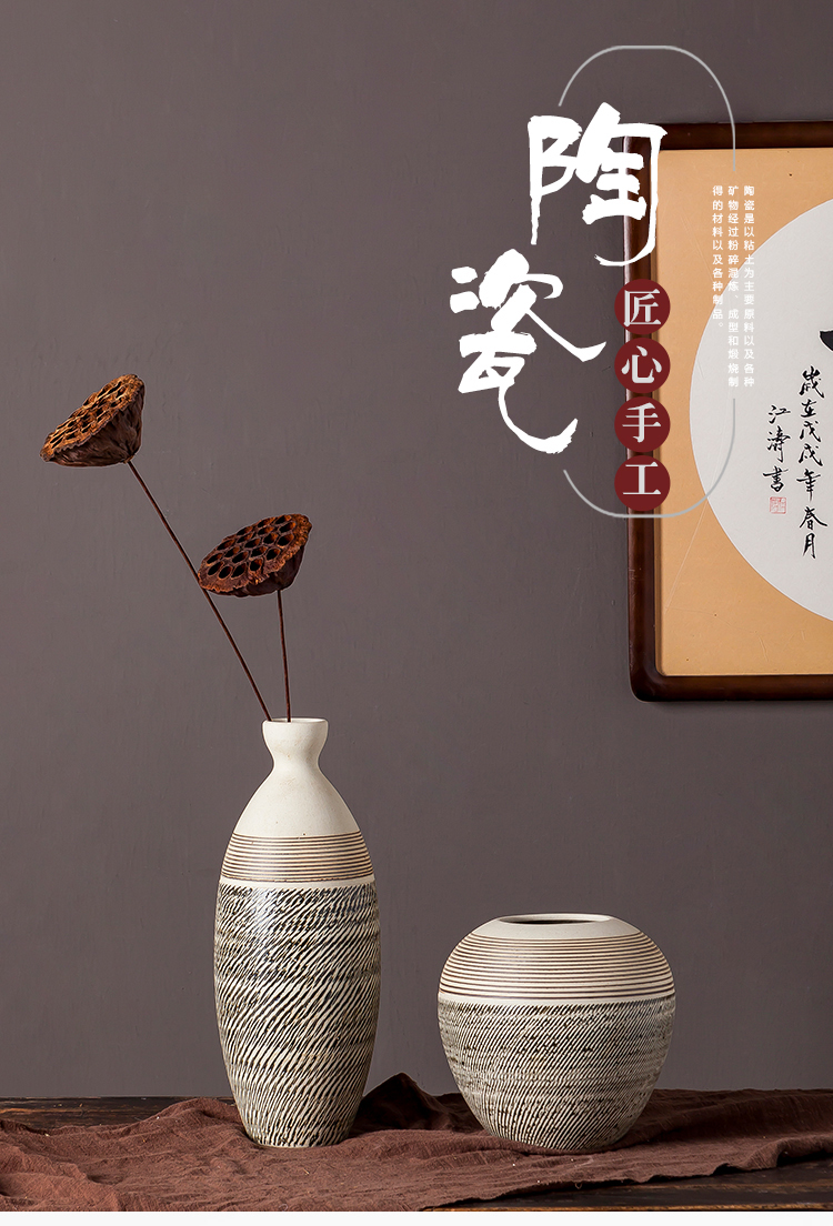 Jingdezhen ceramic vases, I and contracted household hydroponic flowers dried flower arranging flowers furnishing articles sitting room pure and fresh and small table