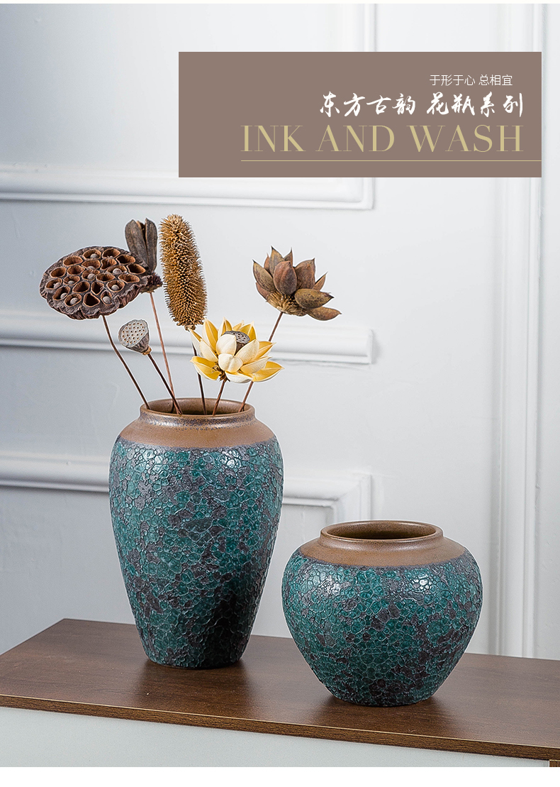 Ancient ceramics vase dried flower vase planting of I and contracted sitting room adornment wine furnishing articles creative flower arranging