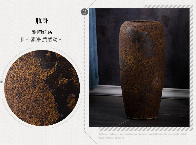 Jingdezhen ceramic vase landed a large courtyard decorative furnishing articles retro creative chamber POTS dry flower arranging flowers