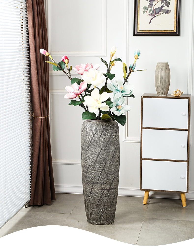 Jingdezhen ceramic vase landing dried flowers sitting room place high European large modern simple retro new arranging flowers