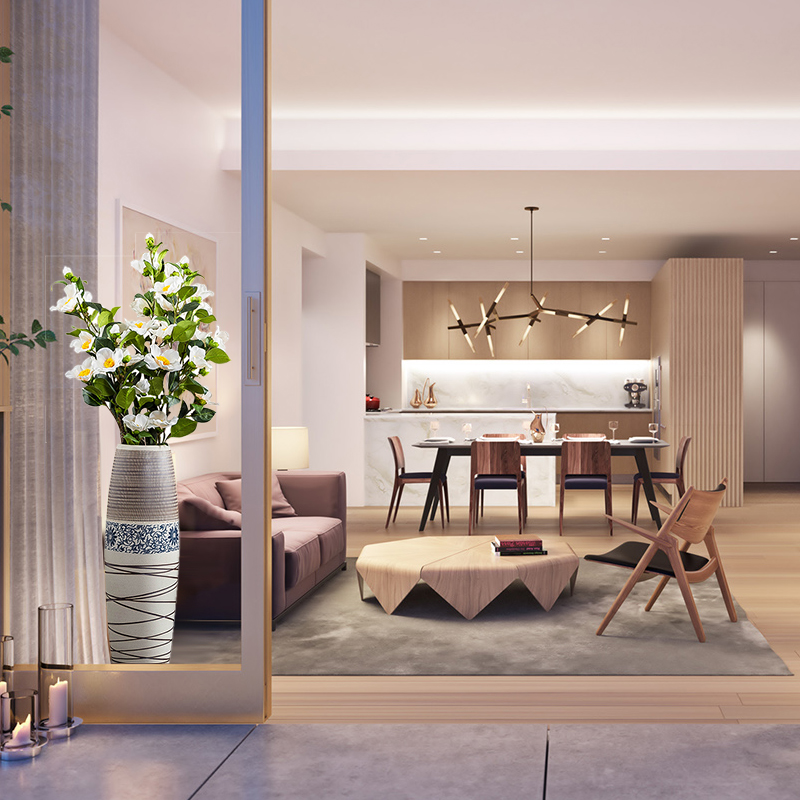 Jingdezhen ground vase large - sized ceramic furnishing articles I and contracted household decorates porch retro flower arranging big living room