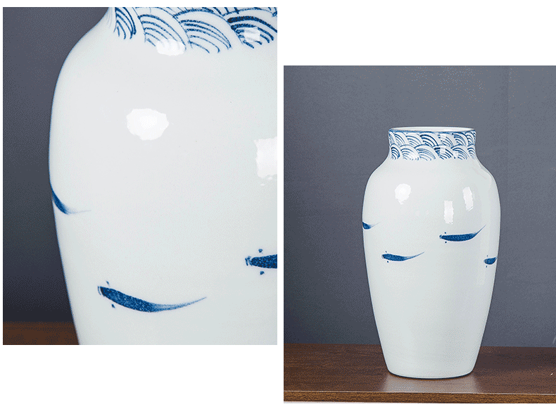 Jingdezhen modern household adornment new Chinese TV ark, ceramic vase in the sitting room porch creative furnishing articles