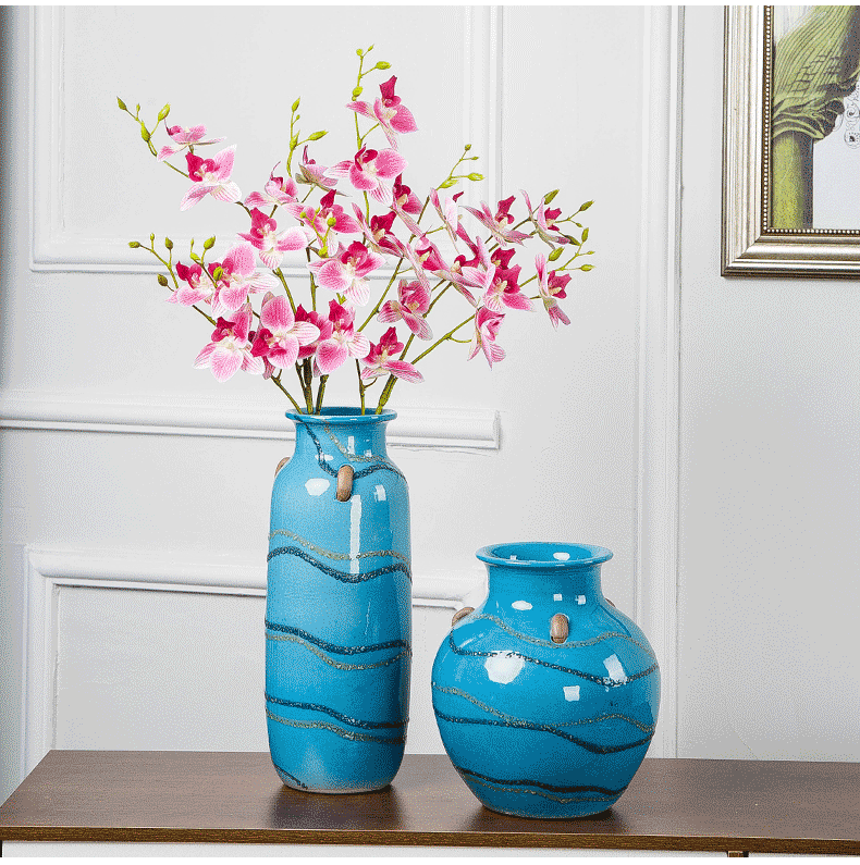 Insert jingdezhen ceramics vase home sitting room ark decoration Mediterranean dried flower flower implement creative furnishing articles