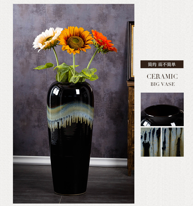 Jingdezhen ground vase I and contracted large ceramic opening taking the hotel lobby decoration flower arranging furnishing articles