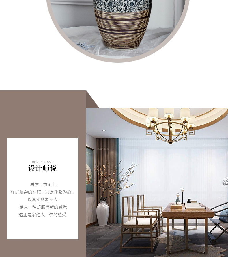 European ceramic vase dry flower arranging flowers is placed on the new Chinese style household living room TV cabinet soft adornment ornament restoring ancient ways