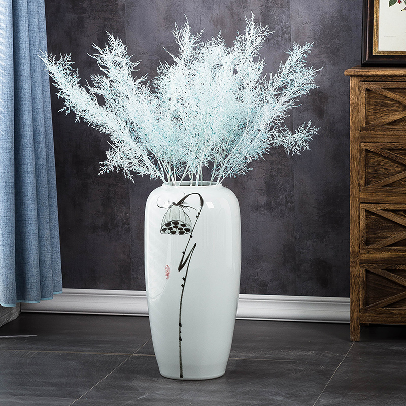 Ceramic vase landing large household adornment furnishing articles I and contracted sitting room of Chinese style porch decoration hand - made arranging flowers