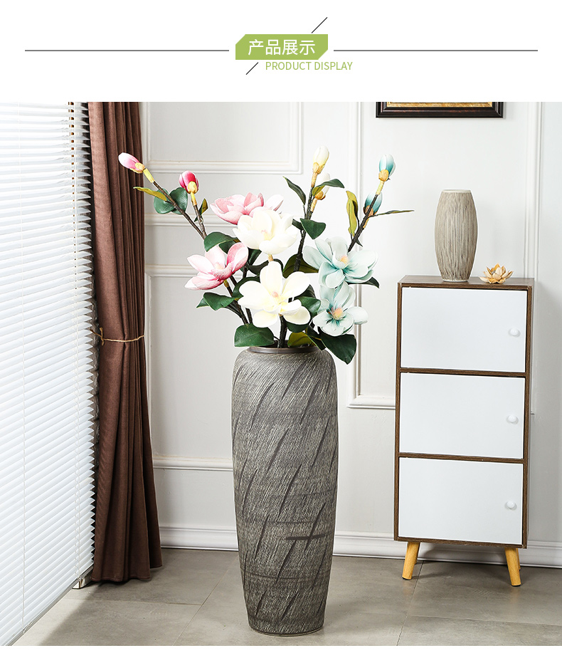 Jingdezhen ceramic vase landing dried flowers sitting room place high European large modern simple retro new arranging flowers