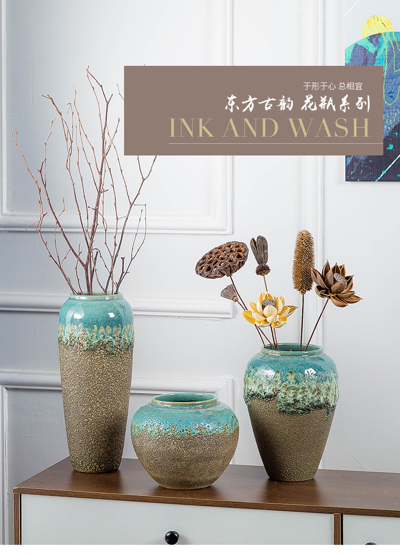 Ceramic vases, table decorations decoration indoor decoration flower arrangement sitting room porch TV ark, European contracted dried flowers