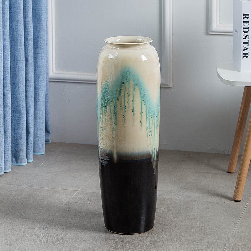 Ceramic large ground vase to decorate the sitting room is I and contracted household of Chinese style porch place high European flower arrangement