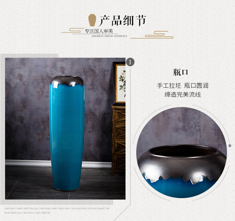 Jingdezhen of large vases, ceramic hotel lobby decorative dried flowers flower arrangement furnishing articles I and contracted to the Mediterranean