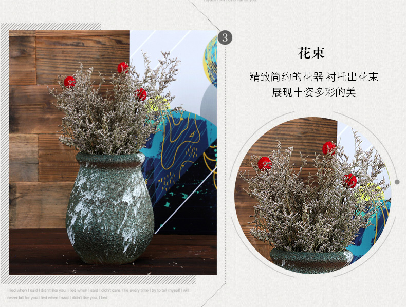 Jingdezhen ceramic vase coarse pottery basin of retro points home sitting room porch decoration ideas dry flower receptacle vessels