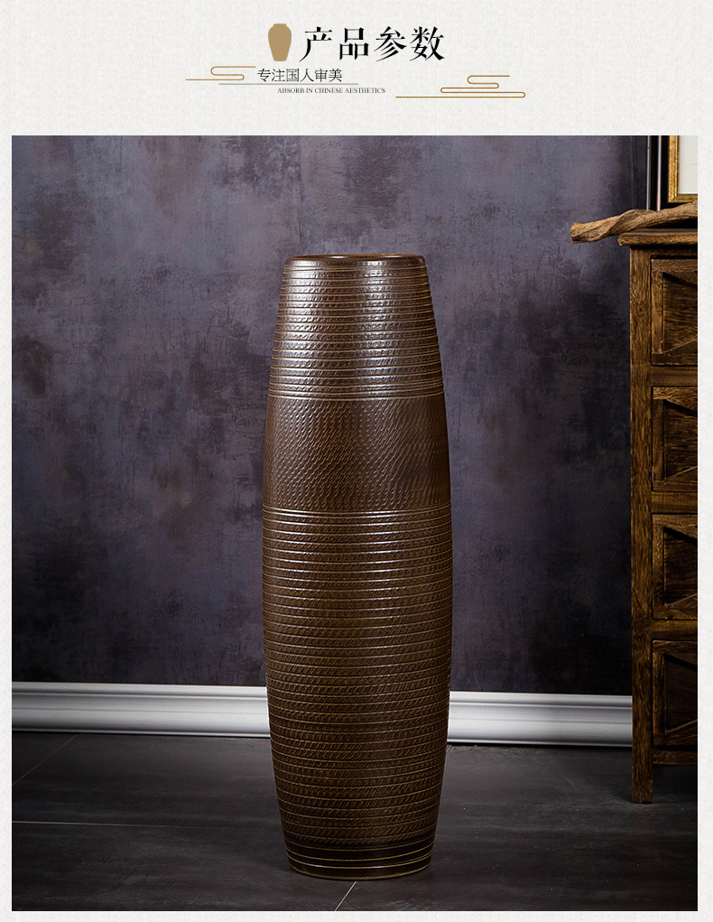 Jingdezhen ceramic vase landing large modern contracted household dry flower arranging flowers sitting room porch decoration furnishing articles