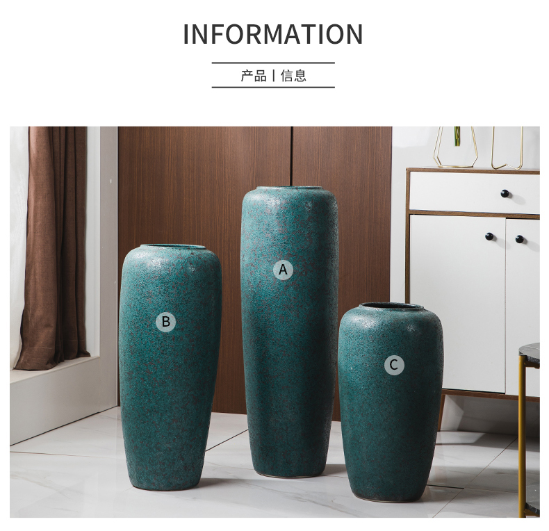 Jingdezhen ground vase large creative ceramic Chinese style restoring ancient ways home furnishing articles dry flower arranging flowers window decoration bottles