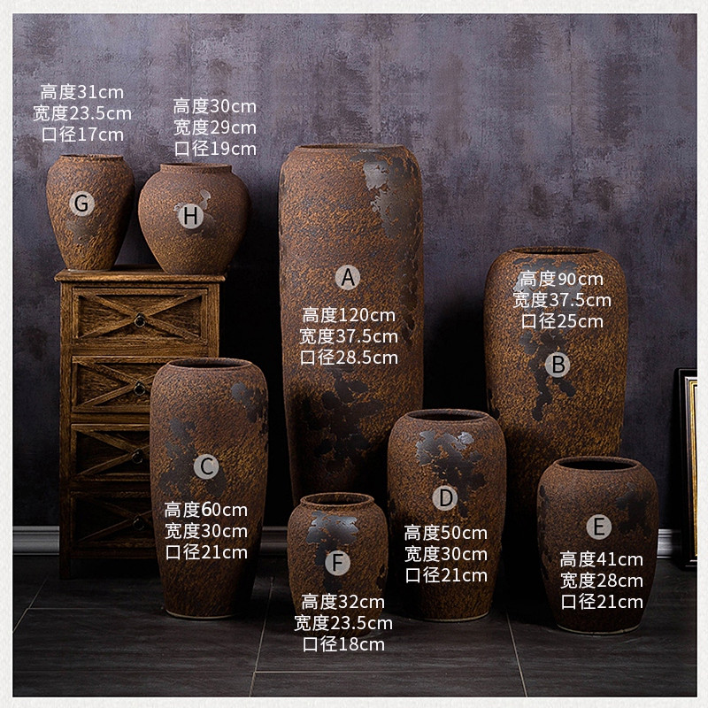 Jingdezhen ceramic vase landed a large courtyard decorative furnishing articles retro creative chamber POTS dry flower arranging flowers