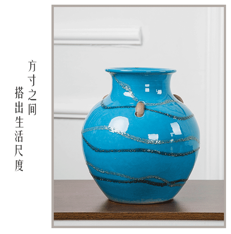 Insert jingdezhen ceramics vase home sitting room ark decoration Mediterranean dried flower flower implement creative furnishing articles