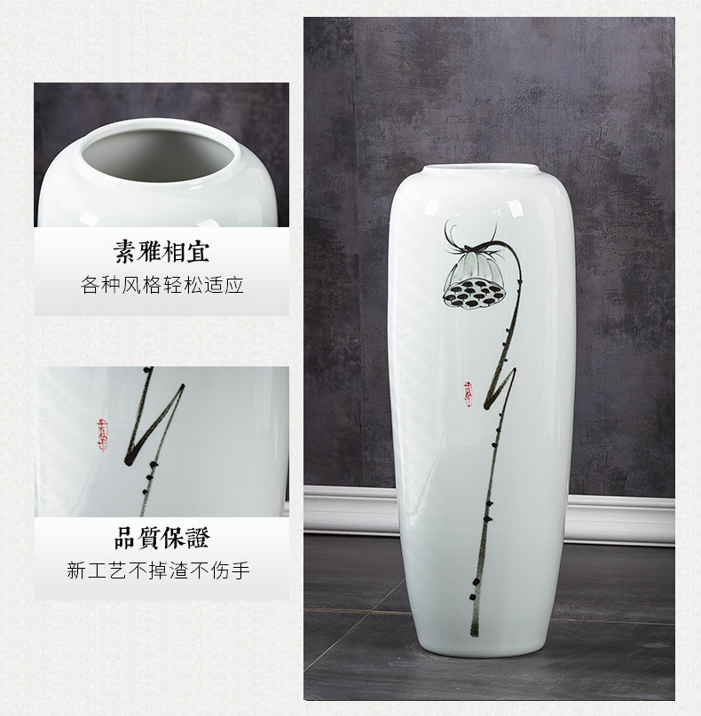 Ceramic vase landing large household adornment furnishing articles I and contracted sitting room of Chinese style porch decoration hand - made arranging flowers