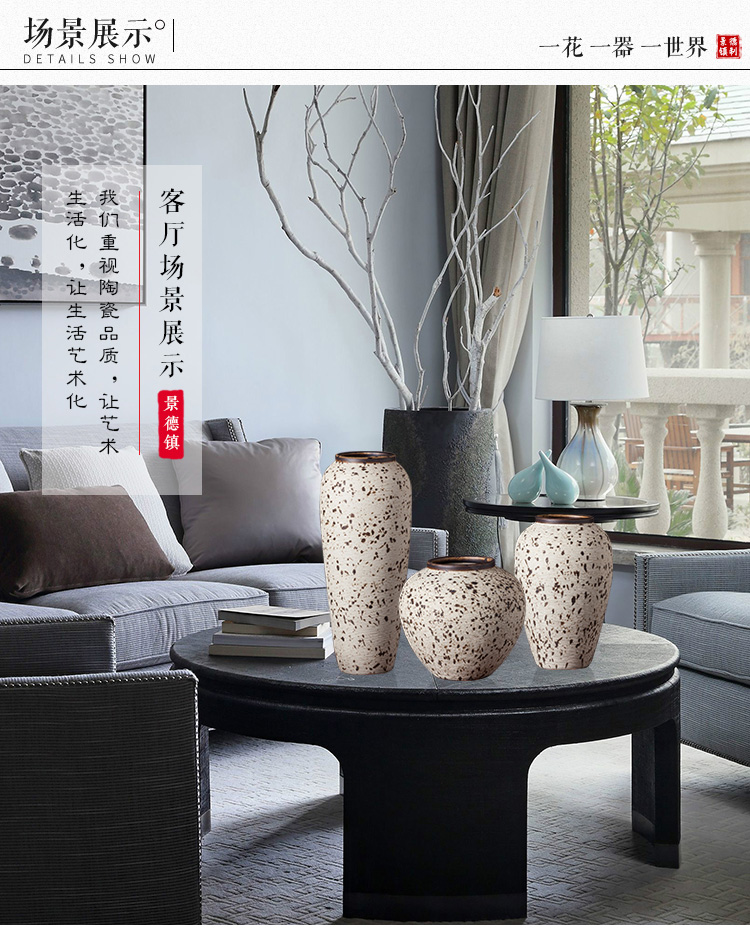 Jingdezhen ceramic vase furnishing articles of I and contracted sitting room porch mesa Chinese style restoring ancient ways zen dried flowers flower arrangement