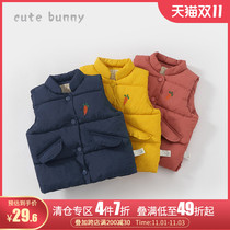 Boy spring and autumn vest 1 year old baby warm coat 3 baby foreign cotton cotton vest girl thick autumn winter coat