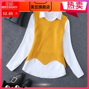 Nhỏ vest nữ bên ngoài bộ mùa xuân và mùa thu phiên bản Hàn Quốc không tay ngựa Clip người đàn ông nhỏ khoai lang không khí ngắn đan vòng cổ áo vest