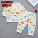 Mùa hè quần áo dài tay bộ đồ lót bông bé pajama synmcon 0-3-6 tháng con trai nữ bé