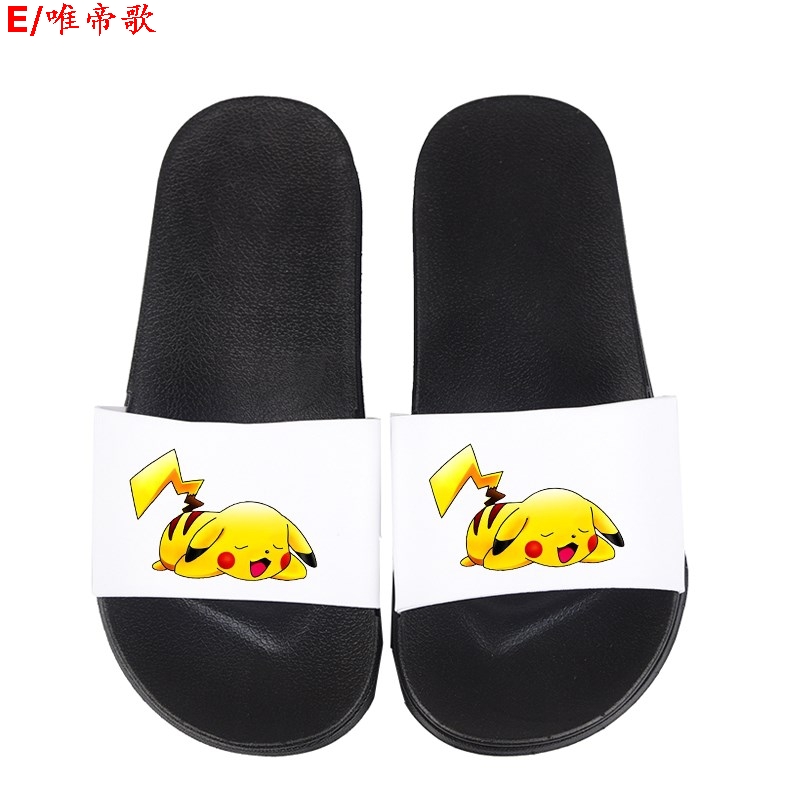 Summer phim hoạt hình Pikachu dép nam thiếu niên và phụ nữ tại đi xe về nhà hàng ngày chống trượt cá tính một dép từ