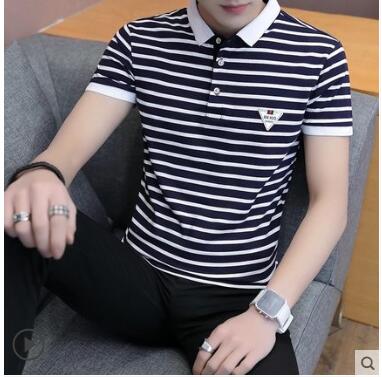 vòng cổ mùa hè nam ngắn tay với cổ V-shirt. Ngắn tay áo nửa boy xu hướng áo thun ve áo mặc của nam giới