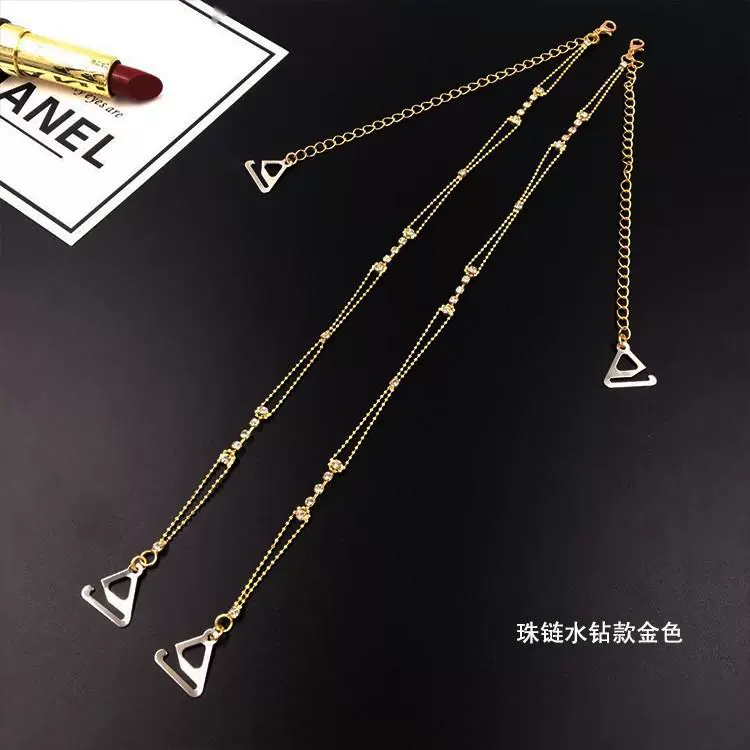 . Áo ngực đồ lót dây buộc rhinestone dây đeo vai vô hình dây đeo cổ treo cổ hoang dã trang trí đám cưới với dây đeo kim cương ngực - Vai tráng