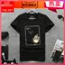 t-shirt nửa tay áo xu hướng ngắn tay mùa hè trạm châu Âu tính cách in mới quanh cổ người đàn ông váy cơ thể trang trí 