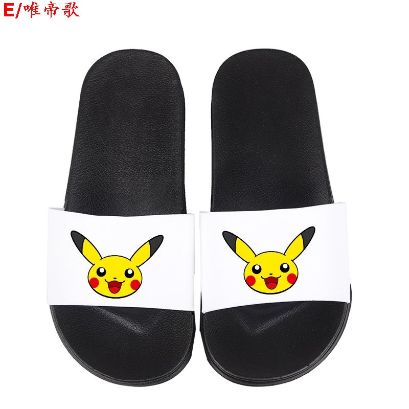 Summer phim hoạt hình Pikachu dép nam thiếu niên và phụ nữ tại đi xe về nhà hàng ngày chống trượt cá tính một dép từ