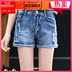 Lưng cao quần short denim mùa hè của phụ nữ năm 2020 mô hình mới mặc một sửa chữa cơ thể Hàn Quốc phiên bản mỏng và đàn hồi của quần hairside thời trang nóng 