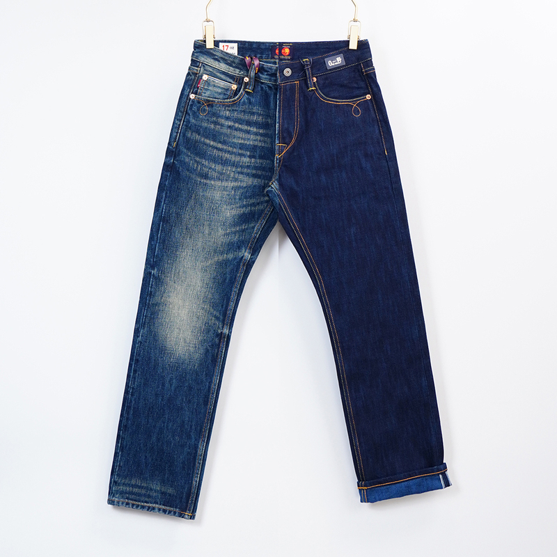 5516 Cobalt Blue Double-Dyed 17-Ounce Selvedge Denim Men's Straight-Leg American Casual Autumn/Winter Raw Denim Jeans